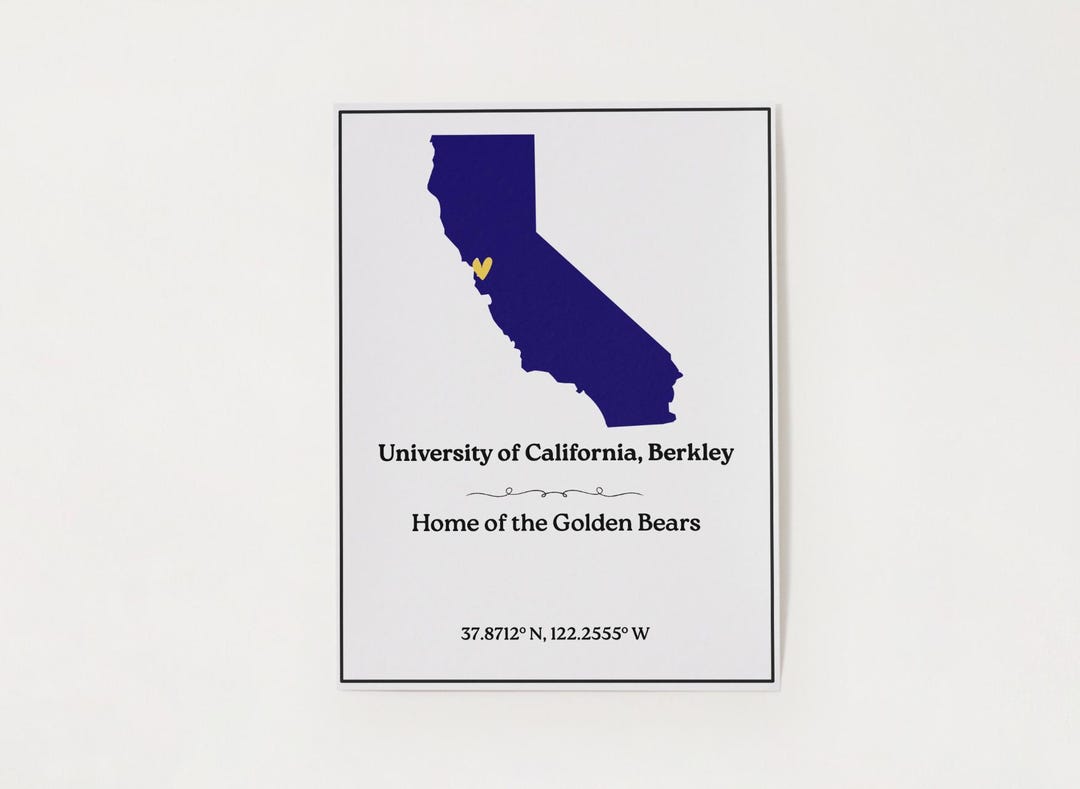 UC Berkeley Poster: Golden Bears Wall Art, College Dorm Decor (PDF File ...