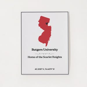 Rutgers University Poster: Scarlet Knights Dorm Decor (PDF Download)