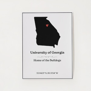 Póster de los Bulldogs de la UGA: Arte mural de la Universidad de Georgia (Descarga en PDF)