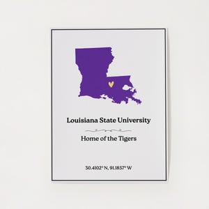 LSU Tigers Poster: Louisiana State University Wall Art (PDF Download)