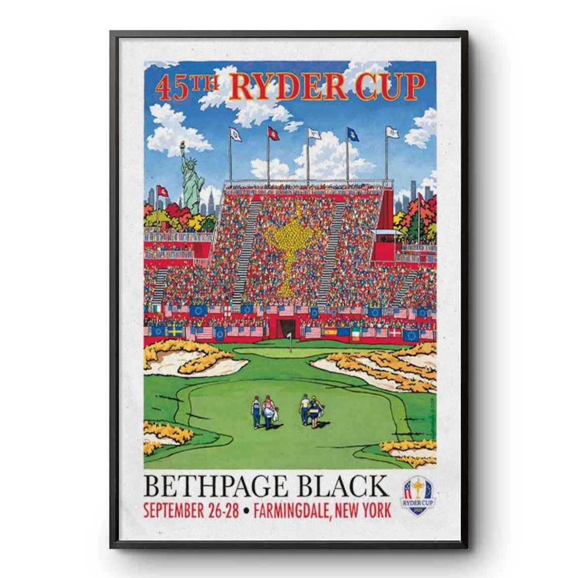 Discover Ryder Cup 2025 Poster Bethpage Black Golf Print Wall Art