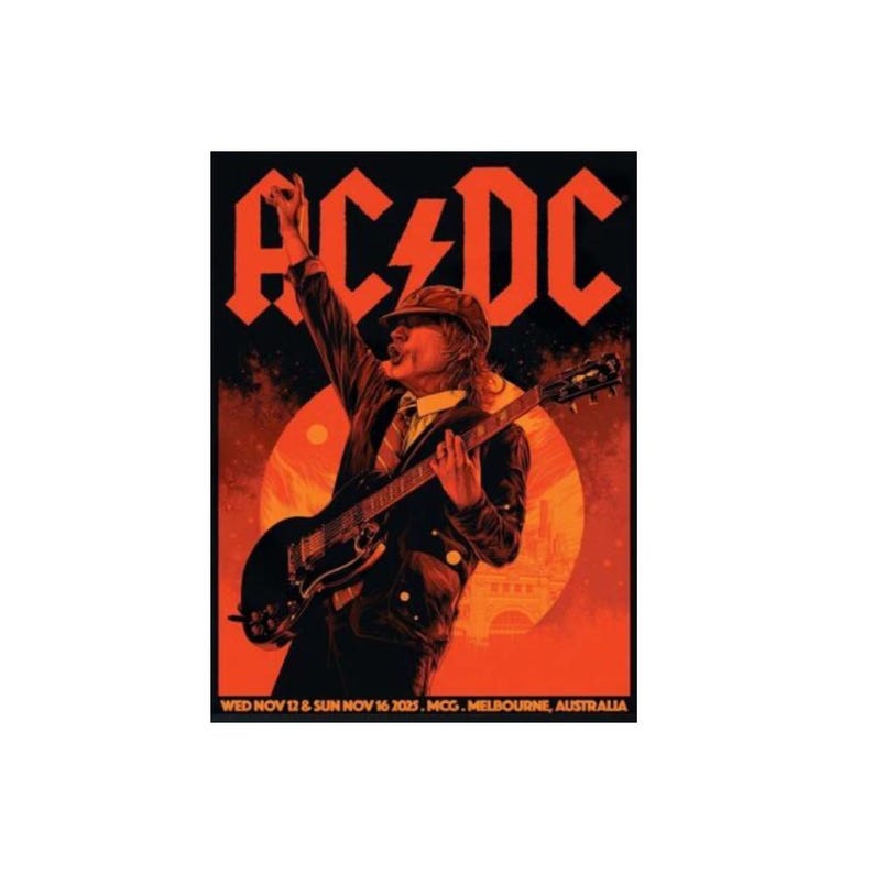 ACDC Melbourne PWR up Tour 2025 Poster at Cricket Ground on November 12 ...