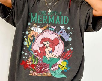 Camiseta Disney La Sirenita Comfort Colors®, camiseta Disney Ariel, camiseta Disney Princesa, camiseta Princesa Cumpleaños Niña, camiseta Disney Viaje
