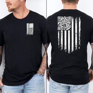 Comfort Colors Viral Trump Dance USA Flag QR Code T-Shirt, Funny Trump Dance Shirt, Trump Dance Prank Shirt, Trump QR Shirt