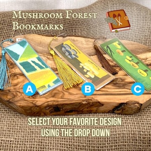 Upcycled Botanical Bookmark with Tassel, Vintage Nature Art