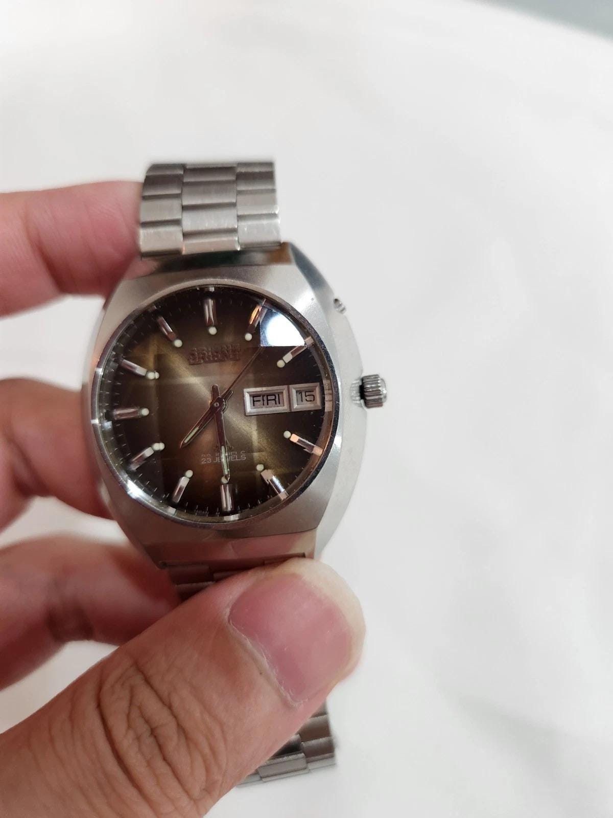 Vintage Orient Chrono Ace Automatic 0429-24460 Sunburst Dial 