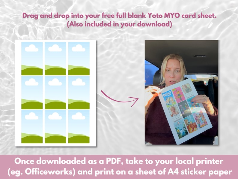 MYO Yoto Card Template, Photo DIY Sticker Sheet for Yoto Player