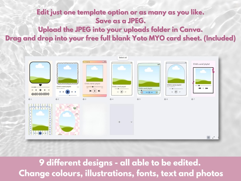 Personalised Yoto MYO Card Template With Photo, Editable Canva Music