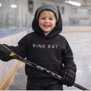 Toddler Hockey Hoodie – Rink Rat Sweatshirt for Kids – Youth Hockey Gift – Cozy Pullover for Little Hockey Fans – Game Day Apparel image 1