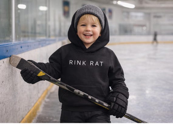 Toddler Hockey Hoodie – Rink Rat Sweatshirt for Kids – Youth Hockey Gift – Cozy Pullover for Little Hockey Fans – Game Day Apparel