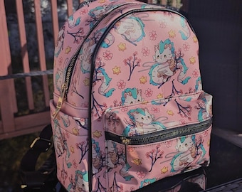 Haku Dragon Anime Spirited Away Inspired Mini Backpack, Bag