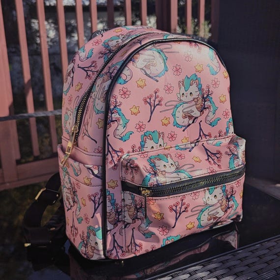 anime mini backpack purse Loungefly Demon Slayer Group Mini-Backpack Blueberry Cat Its not merely a backpack Mini Backpack Anime Backpack Purse