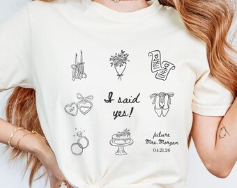 Camiseta de compromiso para futura esposa, regalo para recién comprometidas, camiseta de colores cómodos y coqueta para futura novia, regalo para despedida de soltera, regalo para mejor amiga