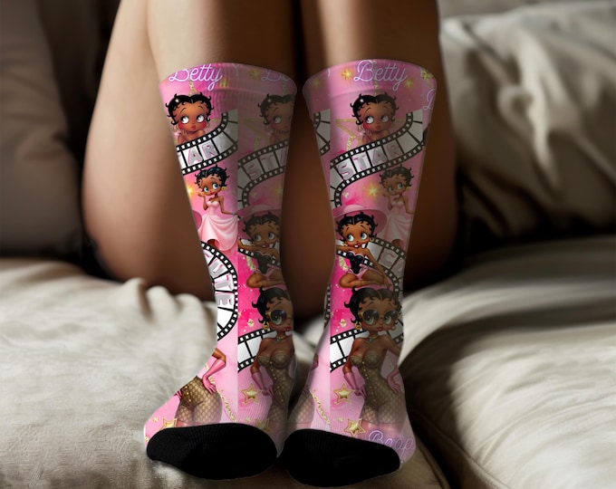 Pink Betty Boo Socks all over print socks.