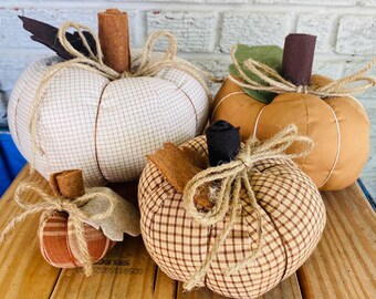New Pumpkin Patch, Set of 4 Handmade Pumpkins, READY TO SHIP