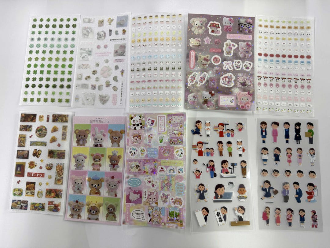Cute Kawaii Sticker Set (62 Unique Designs) Daily Life Stickers for ...