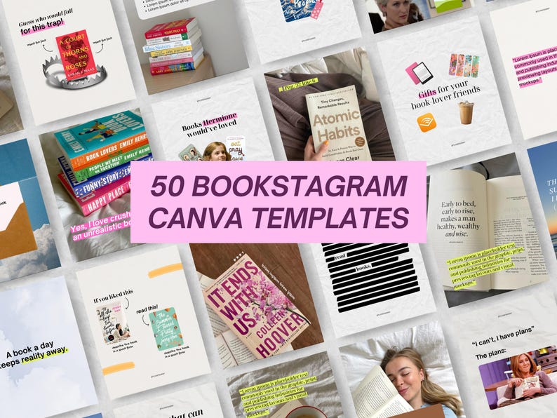 50 Editable Canva Templates for Bookstagram and Instagram Posts for ...