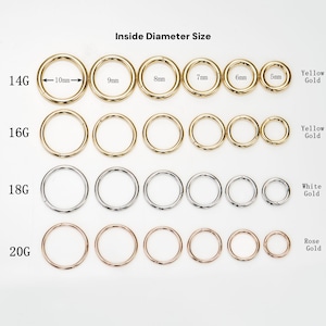14K Solid Gold Hinged Seamless Click Hoop Earring: cartilage, conch, Daith, Tragus, nose Ring