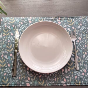 Handmade Cotton Placemats - Floral Meadow Design, Set of 4