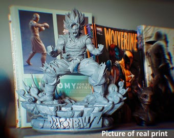 Stl Escultura super Saiyajin fase 1 Goku
