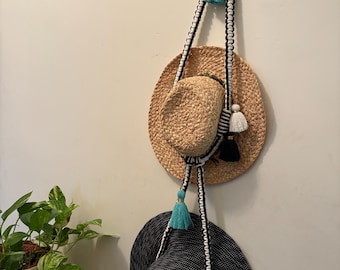 percha doble de macramé