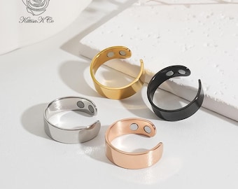 Stainless Steel Magnetic Ring,Stylish Comfort for Men & Women,Unisex Design,Healing Adjustable,Magnetic Slimming Ring