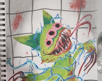 Animalhosident Anamoly - Acrylstift Kunst und Bleistift auf Mixed Media Papier - 30cm×23cm
