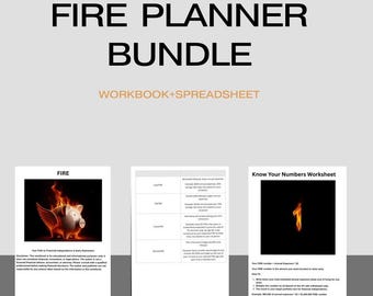 FIRE Planner Bundle | Financial Independence Workbook & Budget Spreadsheet | Early Retirement Digital Planner PDF and Excel Template