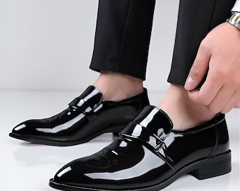 mens black dress shoes for wedding VANGELO Men Dress Shoe TUX-1 Oxford Formal Tuxedo for Prom & Wedding Black  Patent