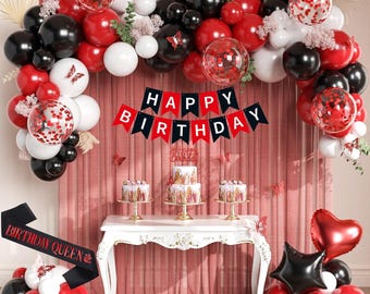 Set Decorazione Compleanno 70 Anni Donna, Palloncini Rosso E Oro Rosa, Con Striscione E Decorazioni Per Torta, 32 Pezzi