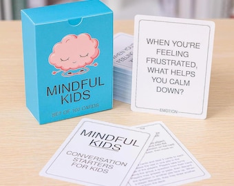 100 Mindfulness Conversation Cards for Kids |  Emotional Learning & Family Discussion Cards