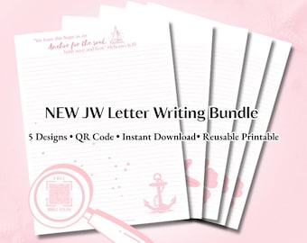 Pink JW Letter Writing Templates | Anchor Design (Reusable Digital Download)
