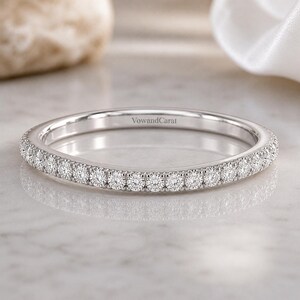 alternativa förlovningsringar 14K guld Lab Diamant Evighetsring, Elegant Stapelbar Vigselring, IGI-certifierad
