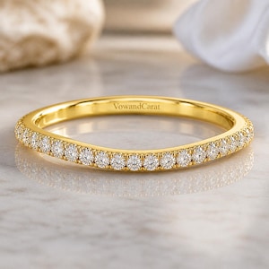 alternativa förlovningsringar 14K guld Lab Diamant Evighetsring, Elegant Stapelbar Ring, IGI-certifierad