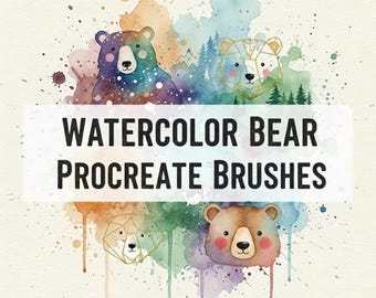 Ours aquarelle, pinceaux procréer, ours adorable, pinceaux aquarelle sur le thème, oursons pastels, ensemble aquarelle ours, pinceaux ours, pinceaux fourrure douce