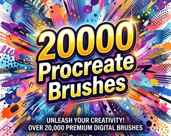 Plus de 20 000 pinceaux Procreate, réalistes, holographiques, scintillants, texturés, aquarelle, croquis, encre, pinceaux pour tampons, kit de dessin pour iPad