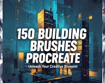 150 pinceles de construcción para Procreate, pinceles de arquitectura, pinceles de construcción realistas, pinceles de construcción de arte lineal, pinceles de construcción de estructuras para Procreate.