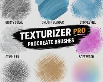 Pinceaux Texturizer Pro Procreate, Pack de pinceaux Texturizer Pro, Effet de texture réaliste, Ajout de profondeur et de détails, Collection Texturizer Pro, Texte authentique