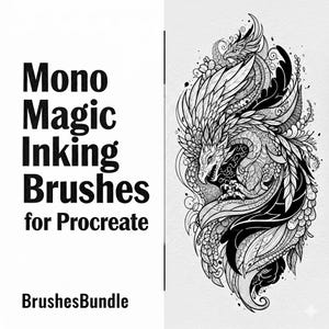 Mono magic inking brushes for procreate,procreate Brushset,line art brushes, inking brushes,mono magic ink brush set,magic brushes
