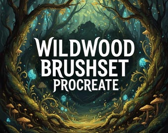 Ensemble de pinceaux Wildwood procreate, texture naturelle, éléments de la forêt, pinceaux d'art bio, pinceaux en bois sauvage, pinceaux pour texture du bois