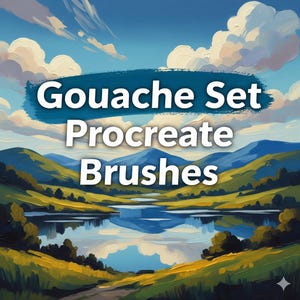Gouache set procreate brushes,gouache painting Brushes,gouache painting kit,gouache brush collection,realistic gouache set, blending brushes