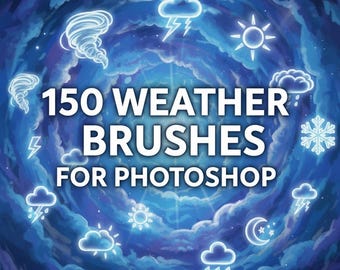 150 pinceaux météo pour Photoshop, collection d'ambiance ultime, pinceaux Photoshop dynamiques, pinceaux d'ambiance nature, lot de pinceaux ciel et tempête