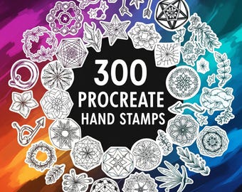 300 Procreate Hand stamps, Brush Bundle, Creative Procreate Brush Pack, Hand Stams Bundle, Brushset, Editing brushes