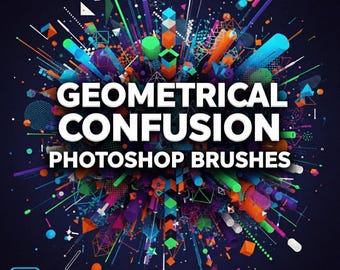 Confusion géométrique Pinceaux Photoshop,Pinceaux de géométrie abstraite,Pack de pinceaux de fusion géométrique,Le chaos dans les formes,Collection de pinceaux géométriques