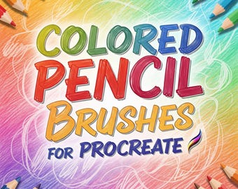 Pinceles de lápices de colores para Procreate / Conjunto de pinceles de textura realista para bocetos y dibujos, pinceles para Procreate, colección de pinceles de lápiz dibujados a mano