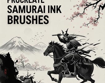 Procréez des pinceaux à l'encre de samouraï, jeu de pinceaux, calligraphie japonaise, style artistique, trait dynamique de samouraï, style d'encre japonaise traditionnelle, collection de pinceaux