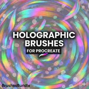 Holographic Brushes for procreate Brushset,glow and shine brushes, rainbow holographic, holographic texture, holographic effect brushes