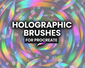 Ensemble de pinceaux holographiques pour procréer, pinceaux phosphorescents, holographique arc-en-ciel, texture holographique, pinceaux à effet holographique
