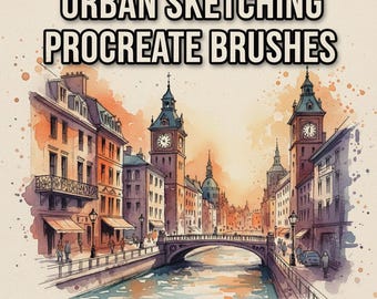 Pinceaux à procréer Urban Sketching, boîte à outils de dessin de paysage urbain, pinceaux à procréer pour croquis de ville, collection de pinceaux de dessin au trait urbain, pack d'art urbain