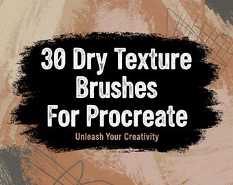 30 pinceaux pour texture sèche Procreate - Grain réaliste et paquet rugueux, collection de pinceaux pour texture, pinceaux pour texture sèche faits main, pinceau à effet de texture